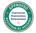 BC Housing Registrar Continuing Professional Development approved badge