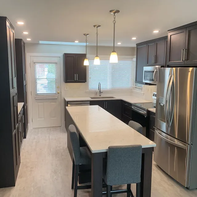 Renovated kitchen and bathroom in the Mcniel home